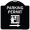 Signmission Parking Permit With Right ArrowHeavy-Gauge Aluminum Architectural Sign, 18" x 18", BW-1818-23401 A-DES-BW-1818-23401 - alternate 1